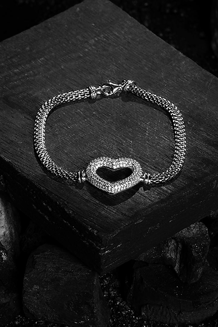 White Finish Zircon Bracelet In Sterling Silver by TOUCH925 at Pernia's Pop Up Shop
