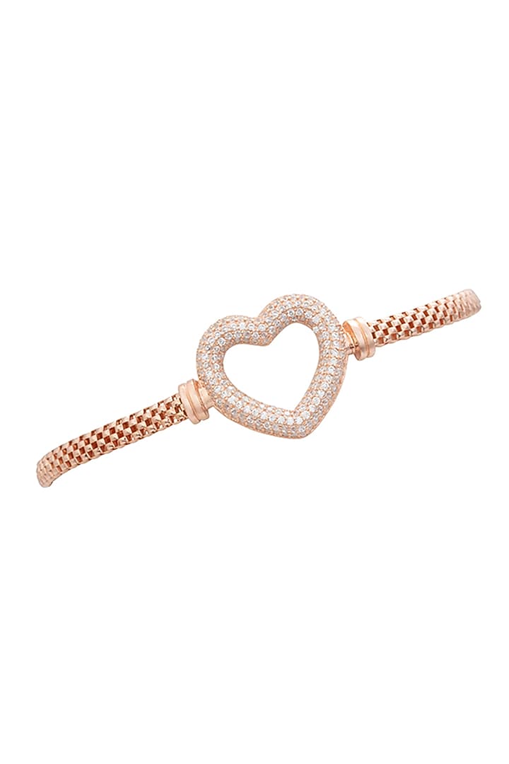 Rose Gold Finish Zircon Bracelet In Sterling Silver by TOUCH925 at Pernia's Pop Up Shop