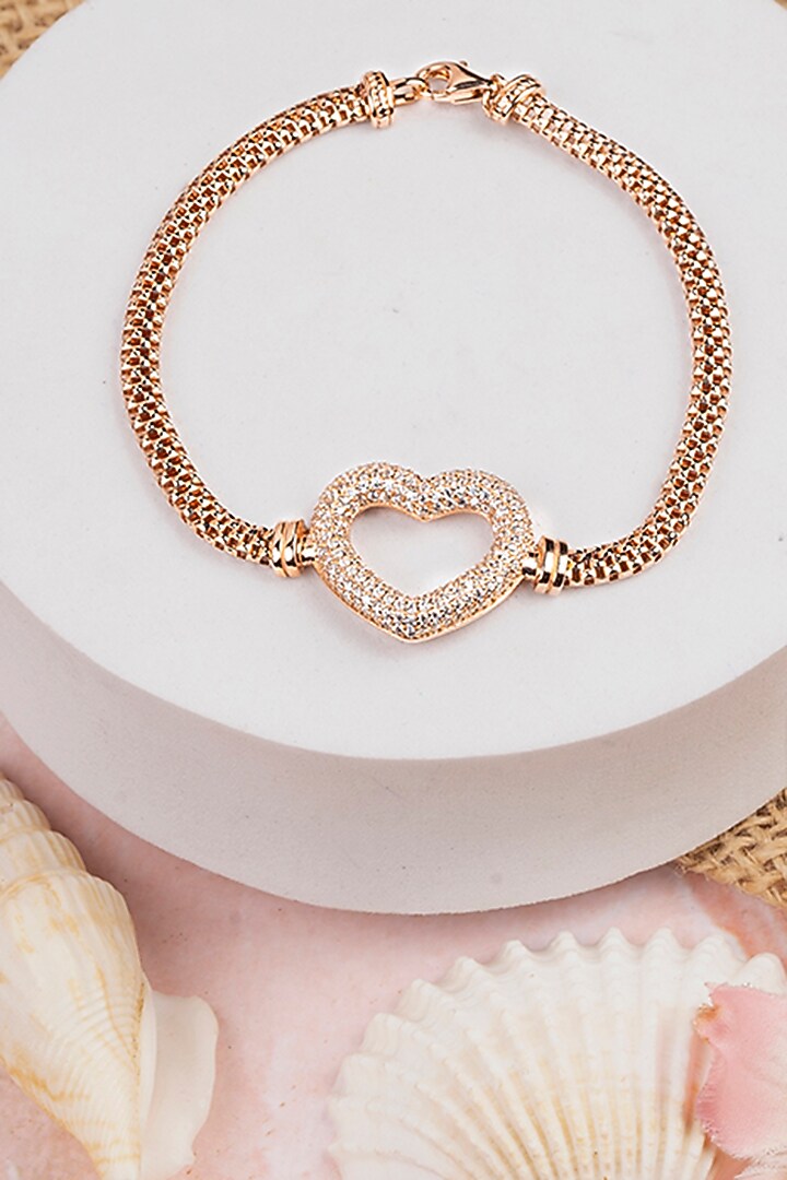 Rose Gold Finish Zircon Bracelet In Sterling Silver by TOUCH925 at Pernia's Pop Up Shop