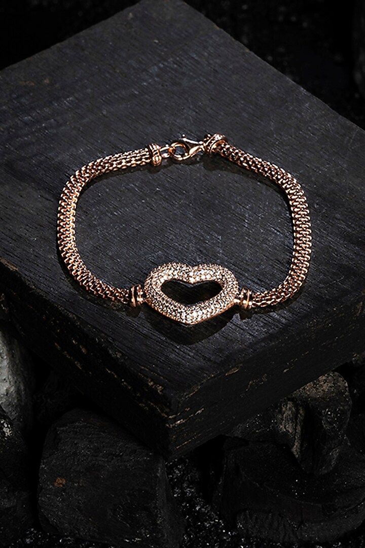 Rose Gold Finish Zircon Bracelet In Sterling Silver by TOUCH925 at Pernia's Pop Up Shop