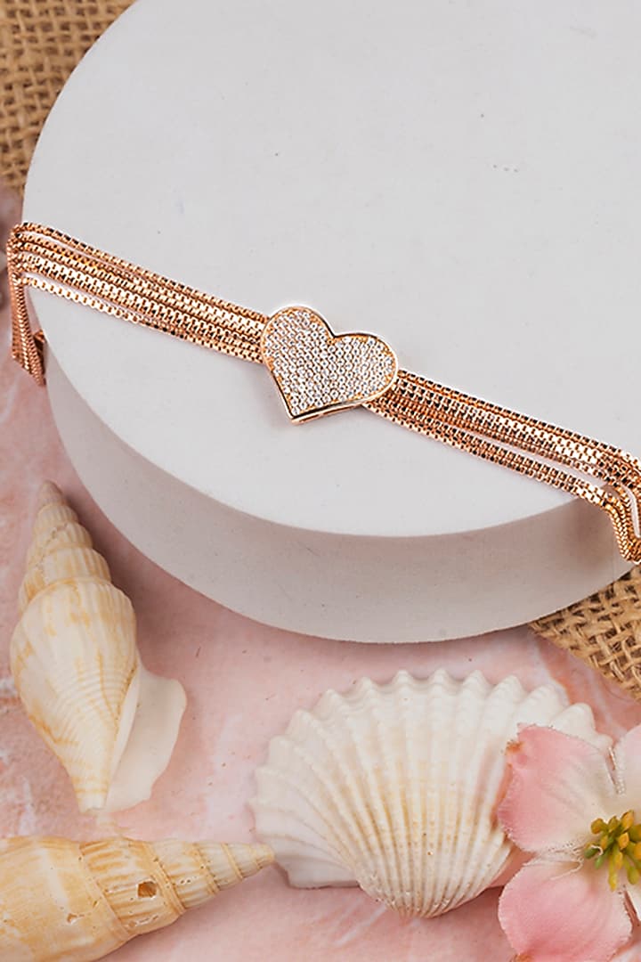 Rose Gold Finish Zircon Bracelet In Sterling Silver by TOUCH925 at Pernia's Pop Up Shop