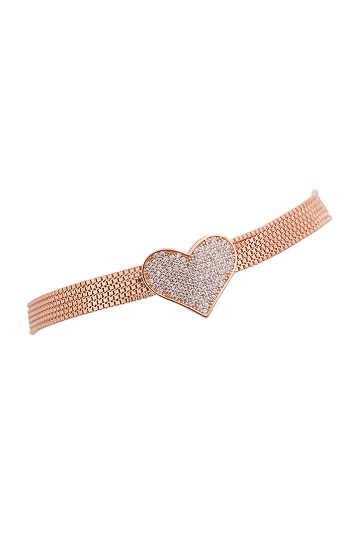 Rose Gold Finish Zircon Bracelet In Sterling Silver by TOUCH925 at Pernia's Pop Up Shop