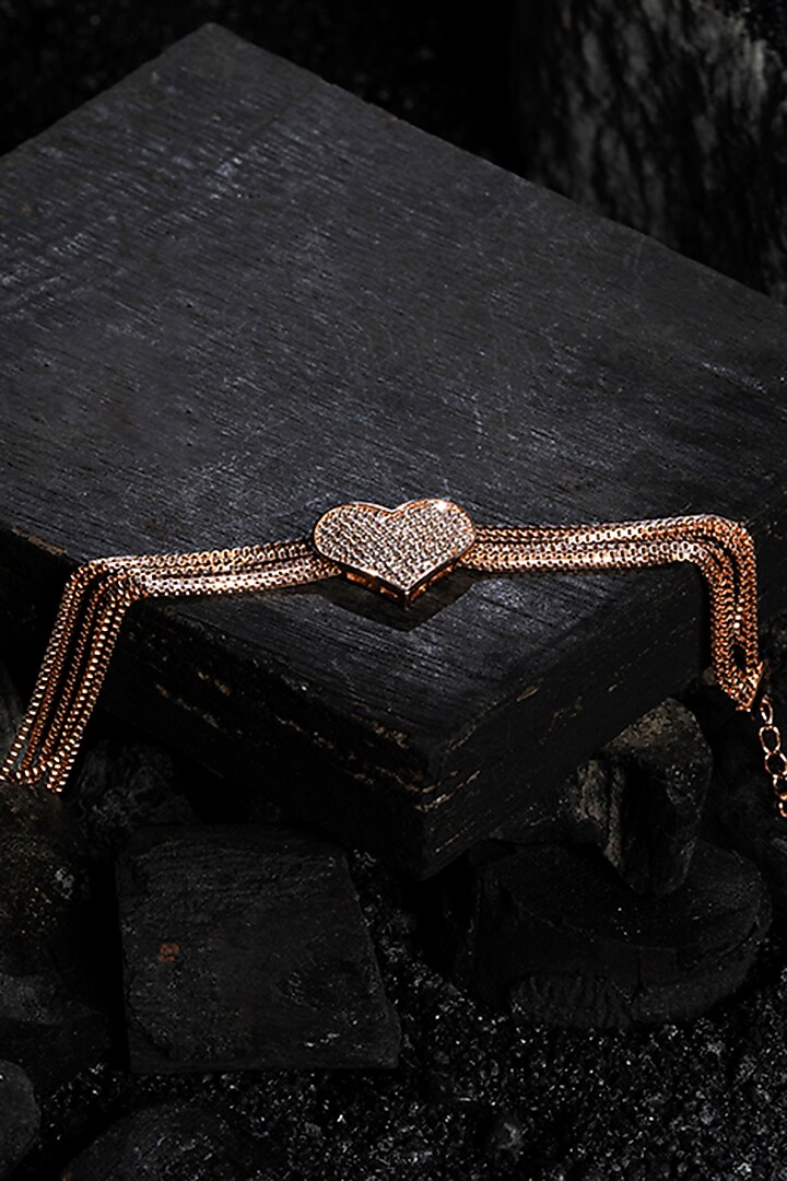Rose Gold Finish Zircon Bracelet In Sterling Silver by TOUCH925 at Pernia's Pop Up Shop