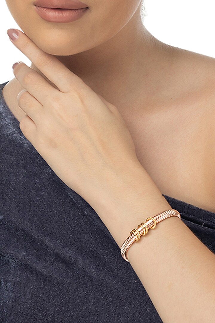 Rose Gold Finish Zircon Bracelet In Sterling Silver by TOUCH925 at Pernia's Pop Up Shop