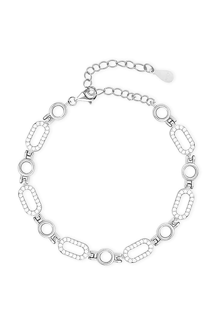 White Finish CZ Bracelet In Sterling Silver by TOUCH925 at Pernia's Pop Up Shop