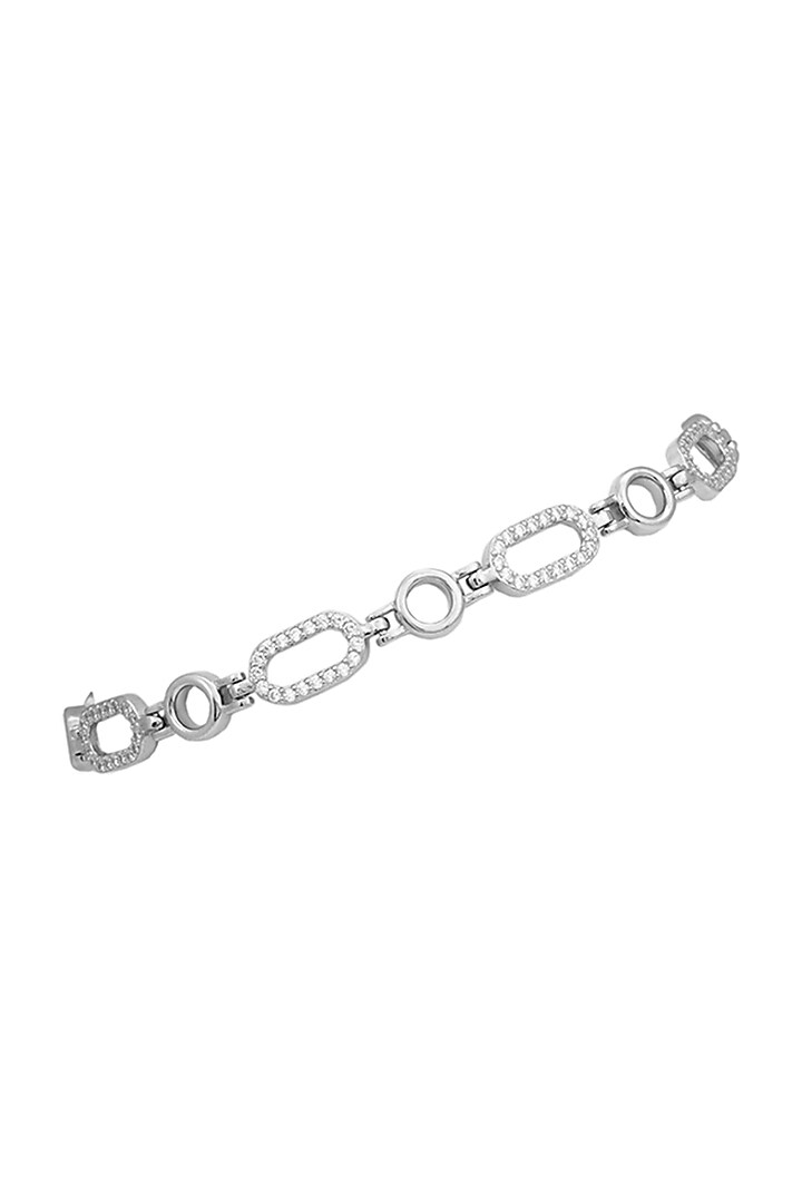 White Finish CZ Bracelet In Sterling Silver by TOUCH925 at Pernia's Pop Up Shop