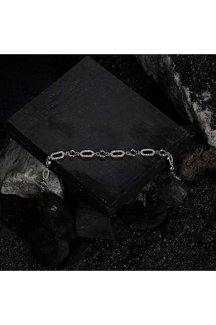 White Finish CZ Bracelet In Sterling Silver by TOUCH925 at Pernia's Pop Up Shop