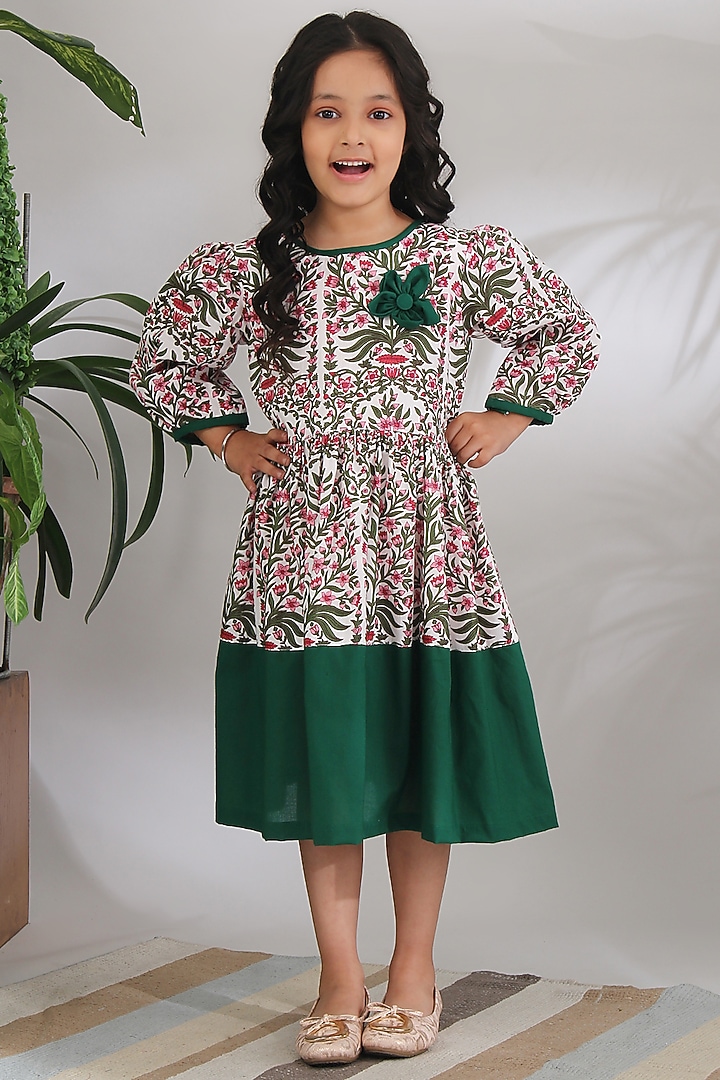 slim fit dress slacks Green Block Print Emma Dress X-Large / Green main image 0