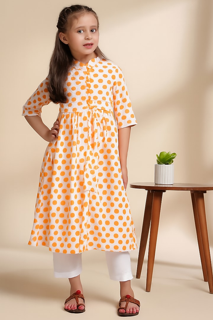 Chrome-Colored Cotton Cape Set For Girls by THE COTTON STAPLE at Pernia's Pop Up Shop