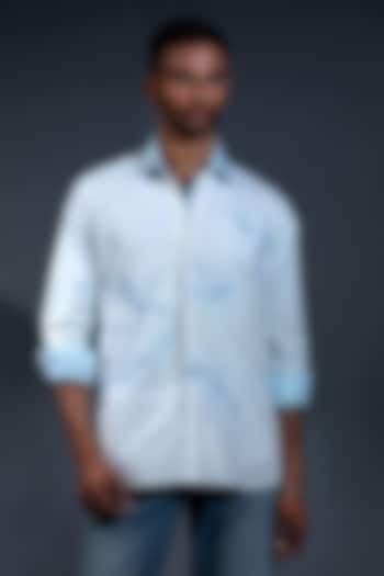 White Egyptian Giza Cotton Hand Embroidered Summer Shirt by The Culture at Pernia's Pop Up Shop