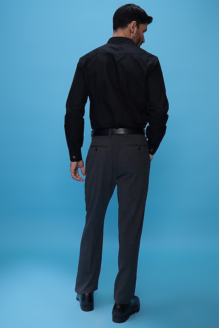 Black Egyptian Giza Cotton Applique Embroidered Summer Shirt by The Culture at Pernia's Pop Up Shop
