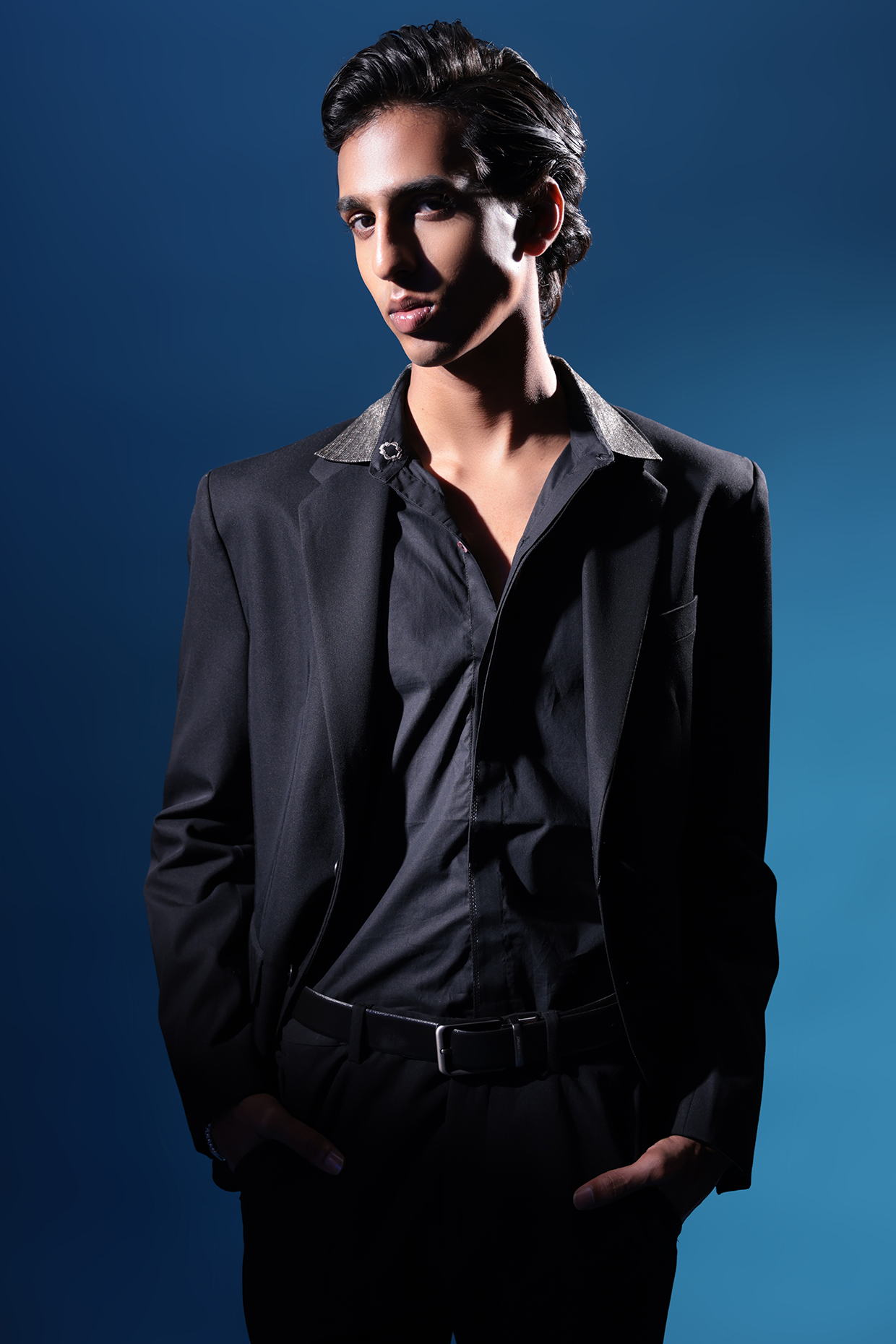 Black Egyptian Giza Cotton Zari Embroidered Shirt by The Culture