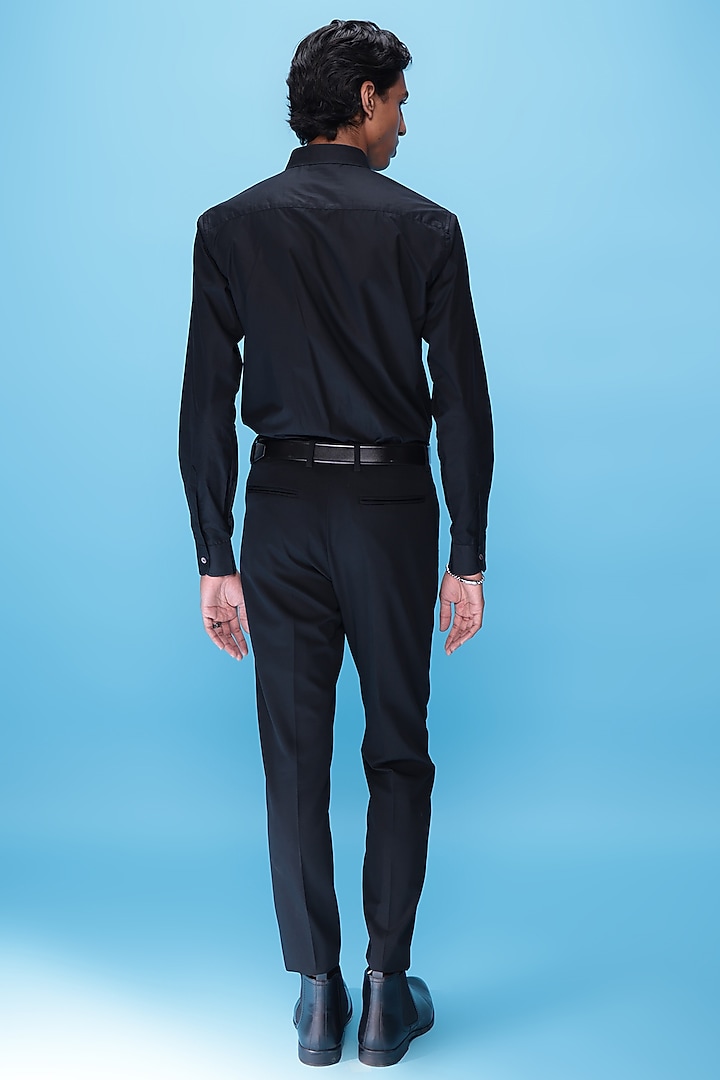 Black Egyptian Giza Cotton Embroidered Summer Shirt by The Culture at Pernia's Pop Up Shop