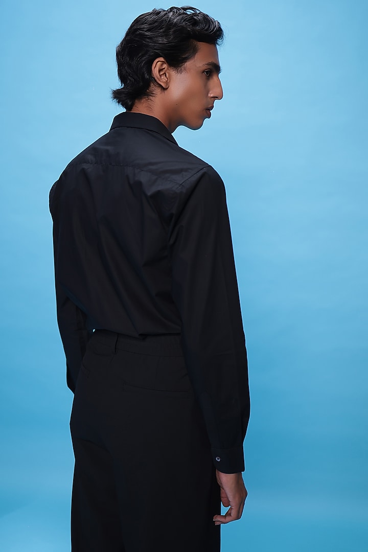 Black Egyptian Giza Cotton Embroidered Summer Shirt by The Culture at Pernia's Pop Up Shop