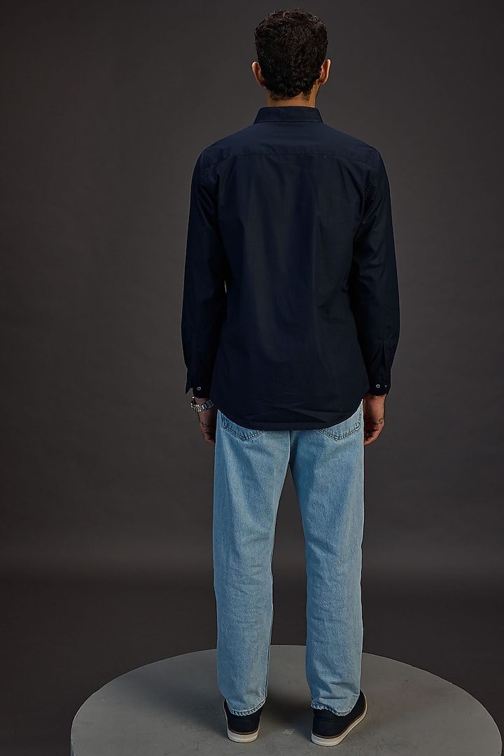 Blue Egyptian Giza Handblock Printed Summer Shirt by The Culture at Pernia's Pop Up Shop