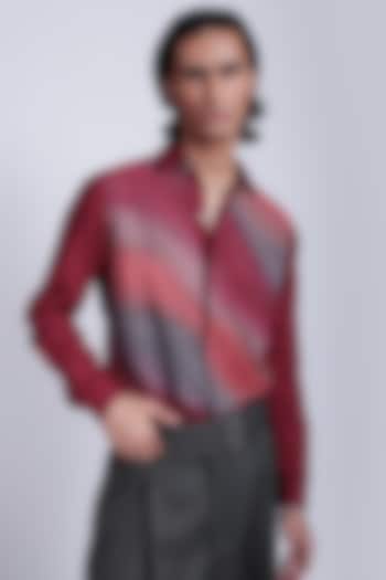 Multi-Colored Pure Cotton Linen Hand Painted & Embroidered Shirt by The Culture