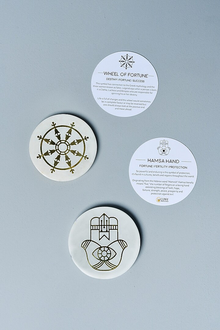 White Opulence Marble Coasters (Set of 2) by Cosy Dwellings at Pernia's Pop Up Shop