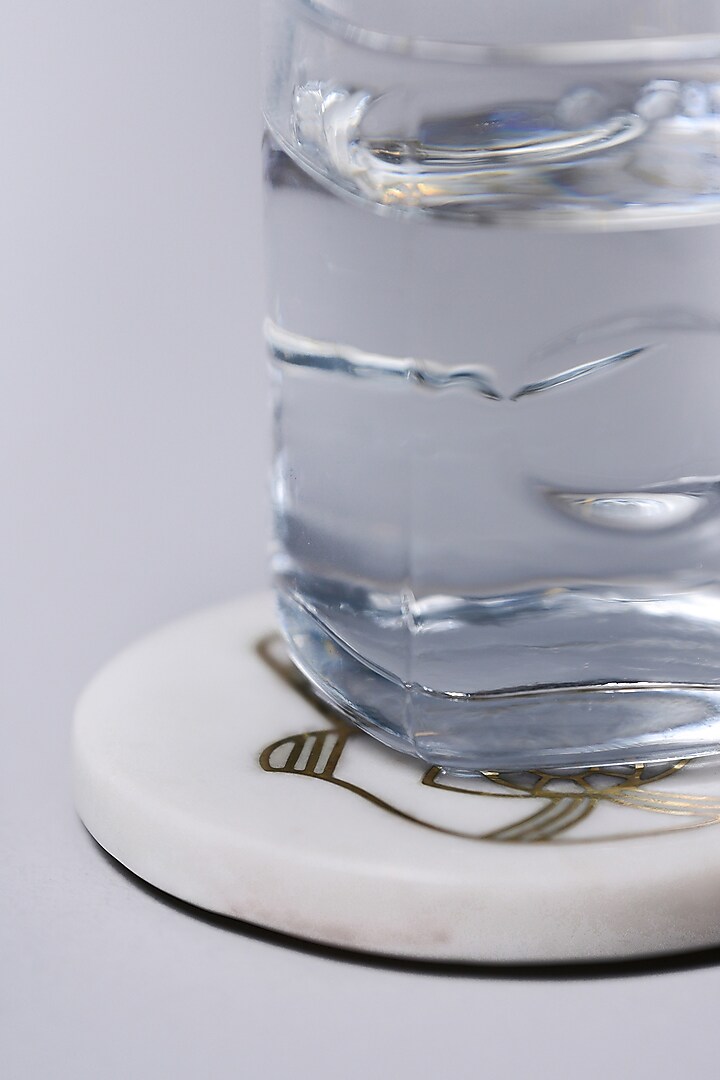 White Opulence Marble Coasters (Set of 2) by Cosy Dwellings at Pernia's Pop Up Shop