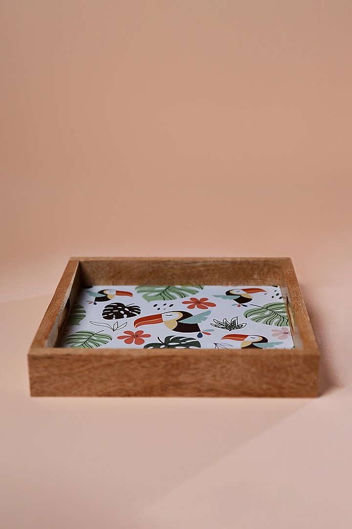 Multi-Coloured Mediterranean Wooden Serving Tray by Cosy Dwellings at Pernia's Pop Up Shop