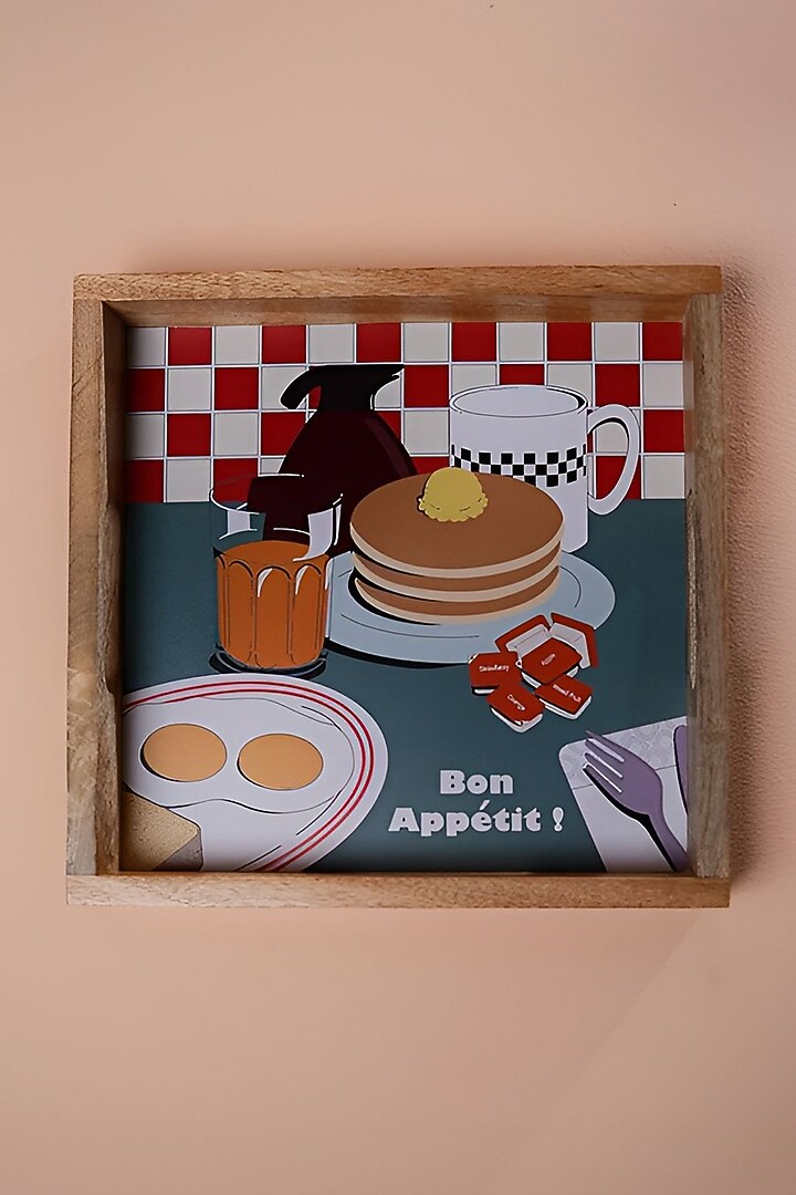 Multi-Coloured Bon-Appetit Wooden Serving Tray by Cosy Dwellings at Pernia's Pop Up Shop