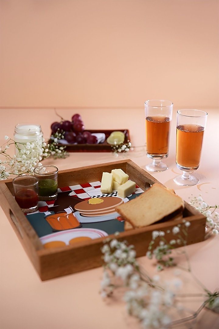 Multi-Coloured Bon-Appetit Wooden Serving Tray by Cosy Dwellings at Pernia's Pop Up Shop