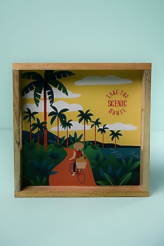 Multi-Coloured Scenic Route Wooden Serving Tray by Cosy Dwellings