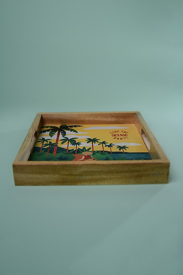 Multi-Coloured Scenic Route Wooden Serving Tray by Cosy Dwellings at Pernia's Pop Up Shop