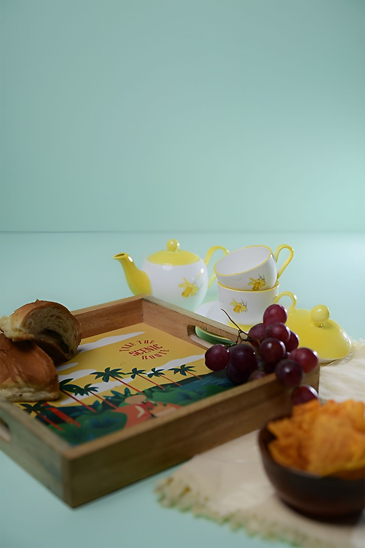 Multi-Coloured Scenic Route Wooden Serving Tray by Cosy Dwellings at Pernia's Pop Up Shop
