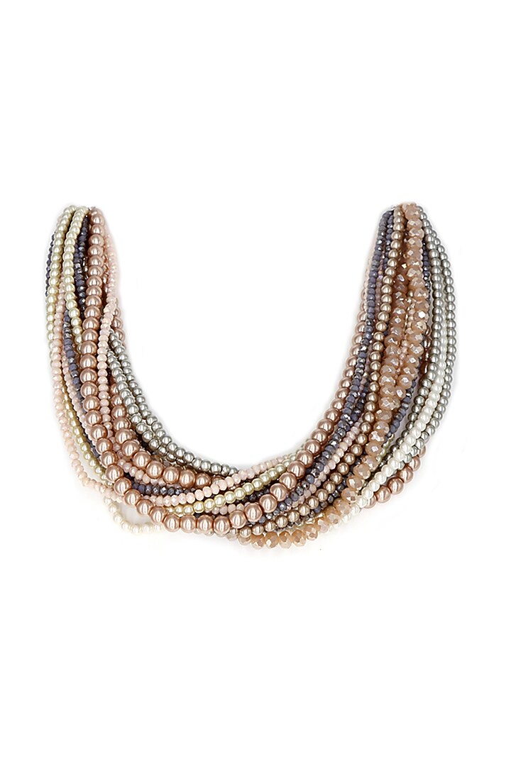 Gold Finish Shell Pearl Necklace by Tad Accessories at Pernia's Pop Up Shop