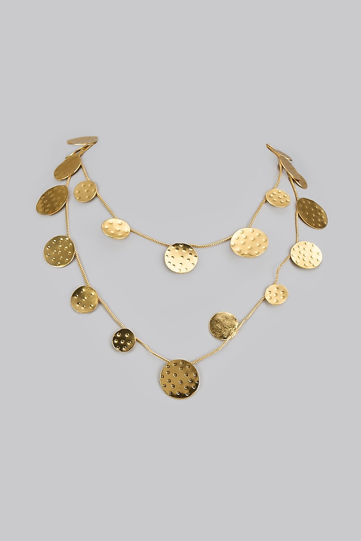 Gold Finish Layered Necklace by Tad Accessories