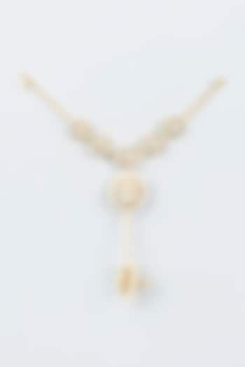 Gold Finish Faux Pearl Hand Harness by Tad Accessories at Pernia's Pop Up Shop