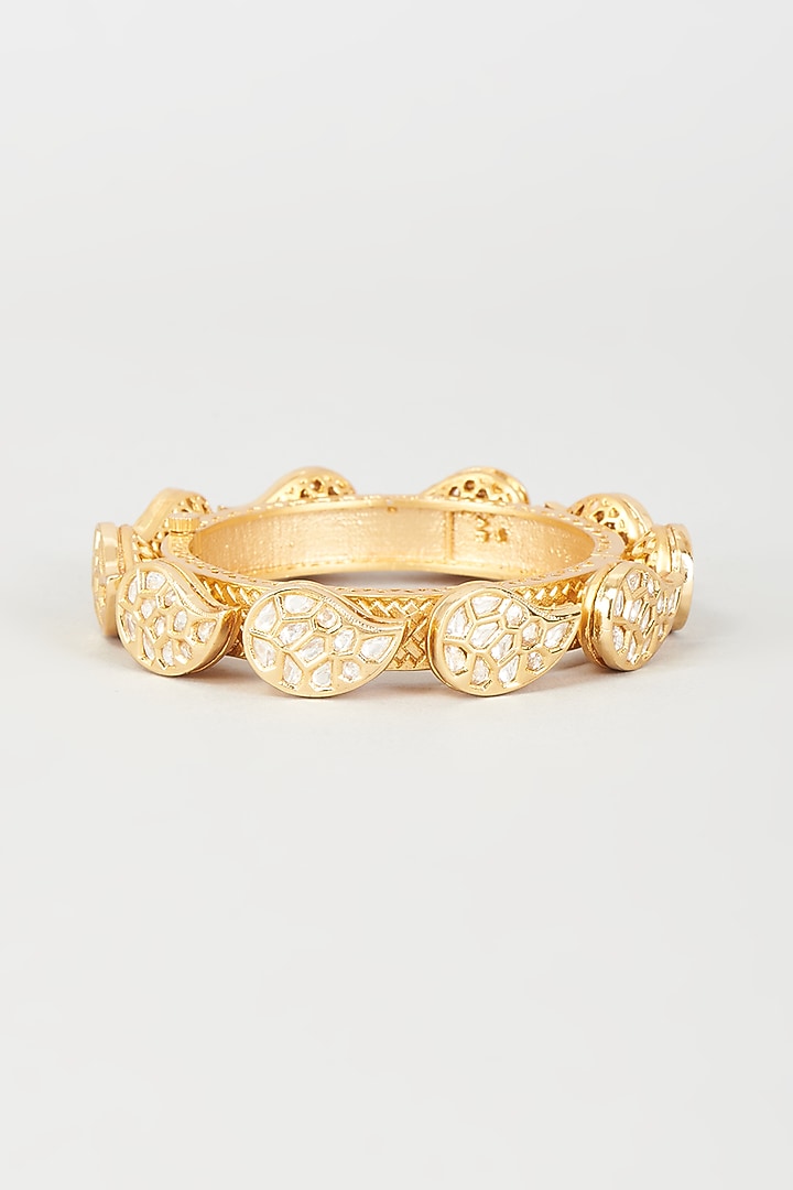 Gold Finish Imitation Polki Bangle by Tad Accessories at Pernia's Pop Up Shop
