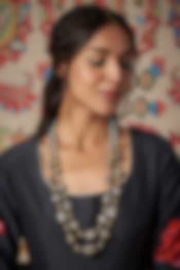 Two Tone Finish Semi Precious Stone Necklace by Tad Accessories at Pernia's Pop Up Shop