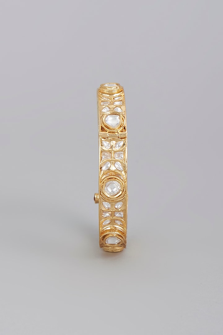 Gold Finish Imitation Kundan Polki Bangle by Tad Accessories at Pernia's Pop Up Shop