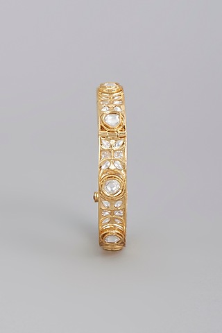 Gold Finish Imitation Kundan Polki Bangle by Tad Accessories