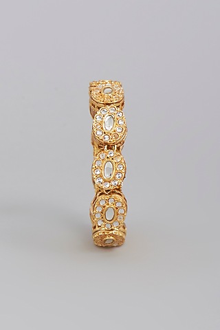 Gold Finish Imitation Kundan Polki Bangle by Tad Accessories