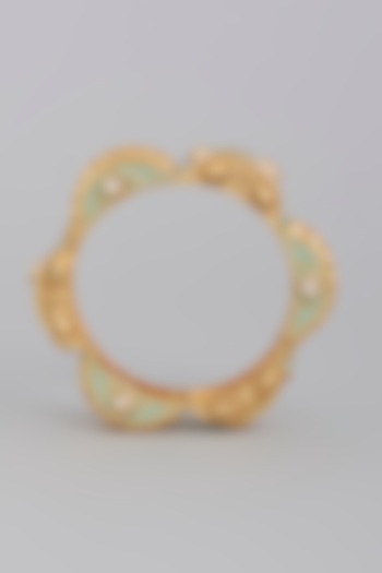 Gold Finish Meenakari Bangle by Tad Accessories at Pernia's Pop Up Shop