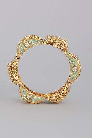 Gold Finish Meenakari Bangle by Tad Accessories
