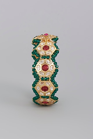 Gold Finish Meenakari Bangle by Tad Accessories