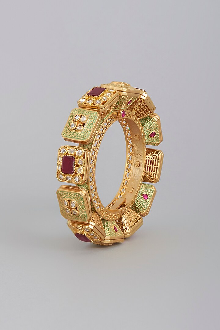 Gold Finish Brass Bangle by Tad Accessories at Pernia's Pop Up Shop