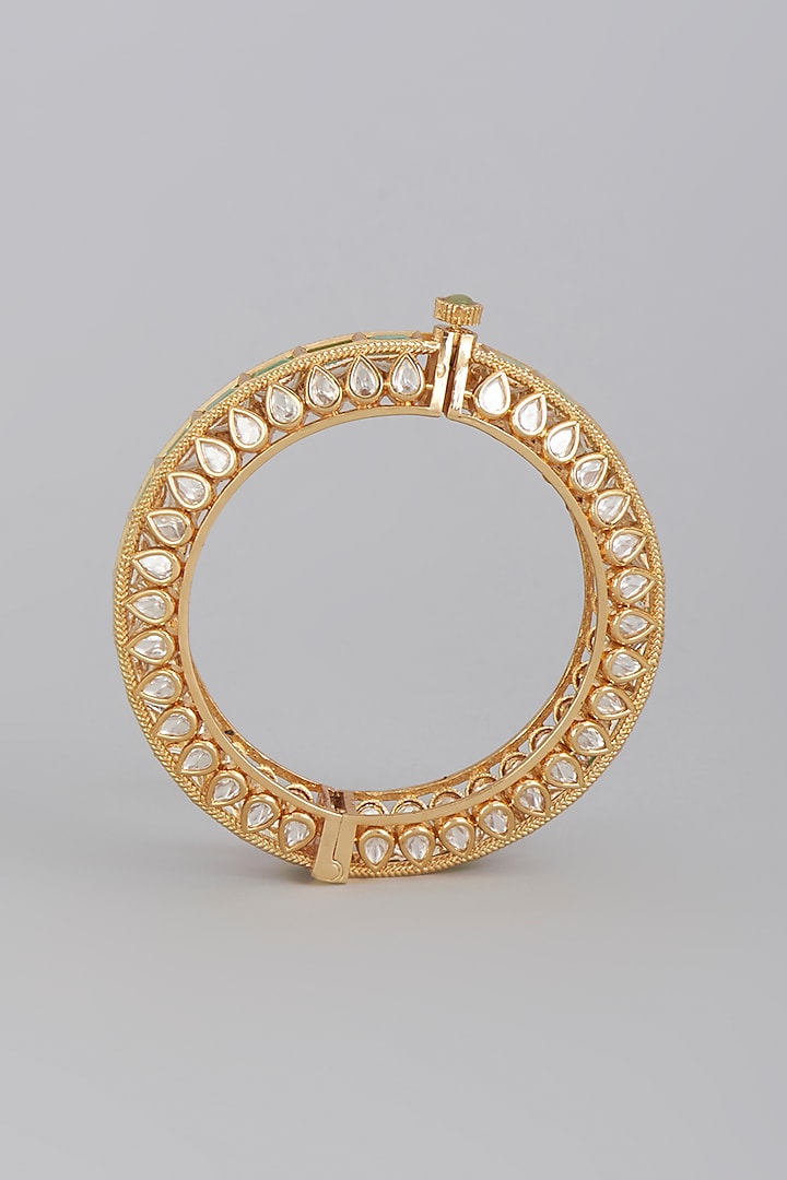 Gold Finish Brass Bangle by Tad Accessories
