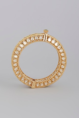 Gold Finish Brass Bangle by Tad Accessories
