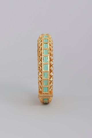 Gold Finish Bangle In Brass by Tad Accessories
