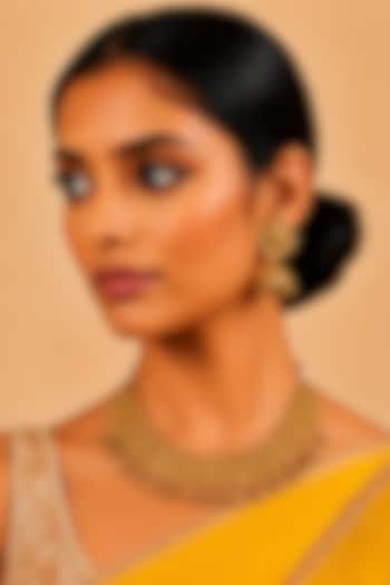 Gold Finish Temple Necklace Set by Tad Accessories at Pernia's Pop Up Shop