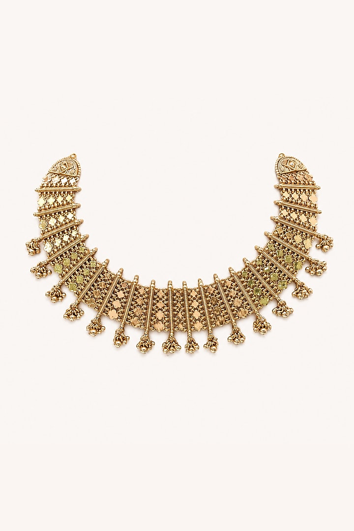 Gold Finish Temple Necklace Set by Tad Accessories at Pernia's Pop Up Shop