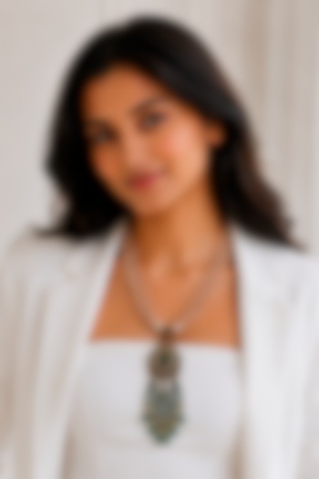 Two-Tone Finish Crystal Beaded Necklace Set by Tad Accessories at Pernia's Pop Up Shop