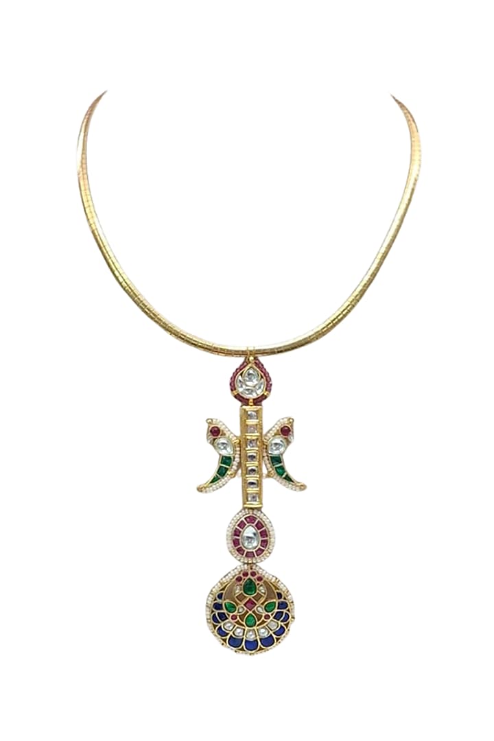 Gold Finis Imitation Polki Necklace by Tad Accessories at Pernia's Pop Up Shop