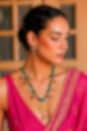 Gold Finish Imitation Polki & Ruby Ston Necklace Set by Tad Accessories at Pernia's Pop Up Shop