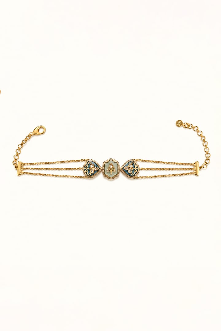 Gold Finish CZ Stone Choker Necklace Set by Tad Accessories at Pernia's Pop Up Shop