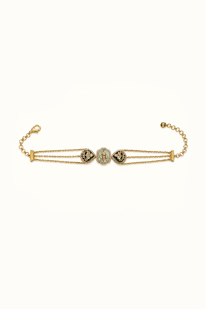 Gold Finish CZ Stone Choker Necklace Set by Tad Accessories at Pernia's Pop Up Shop